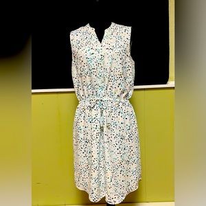 Apt. 9 white dotted sleeveless dress